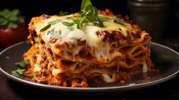 Deliziose lasagne fatte in casa con strati di pasta e formaggio