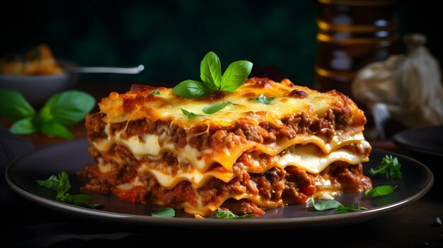 Deliziose lasagne fatte in casa con strati di pasta e formaggio