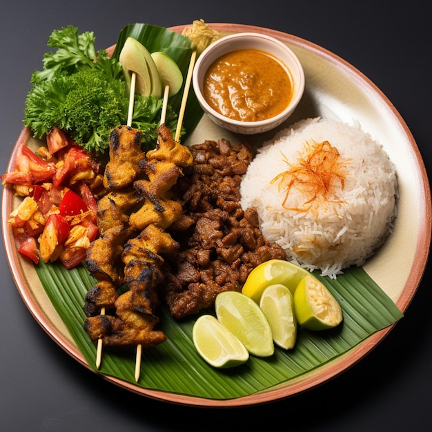 Deliziosi bastoncini satay di cibo malese