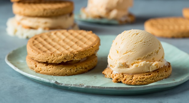 Deliziosi biscotti con patatine ricoperti di gelato fatto in casa