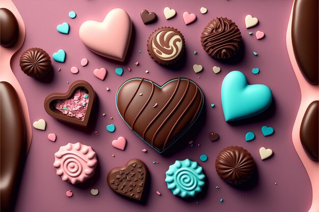 Deliziosi cioccolatini a forma di cuore