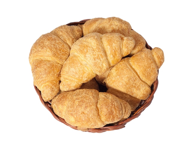 Deliziosi croissant in un cestino