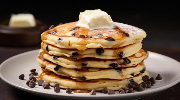 Deliziosi pancake al cioccolato con la bontà del burro