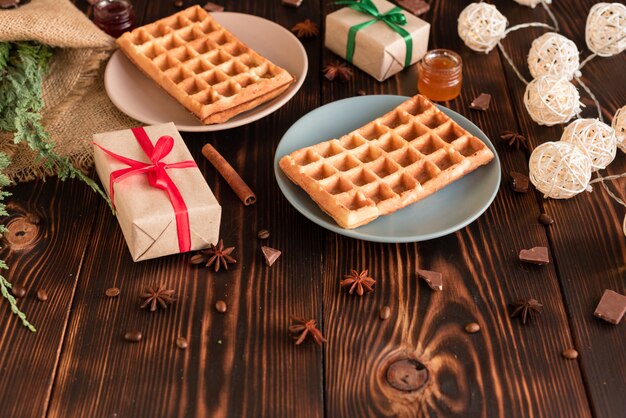 Deliziosi waffle belgi