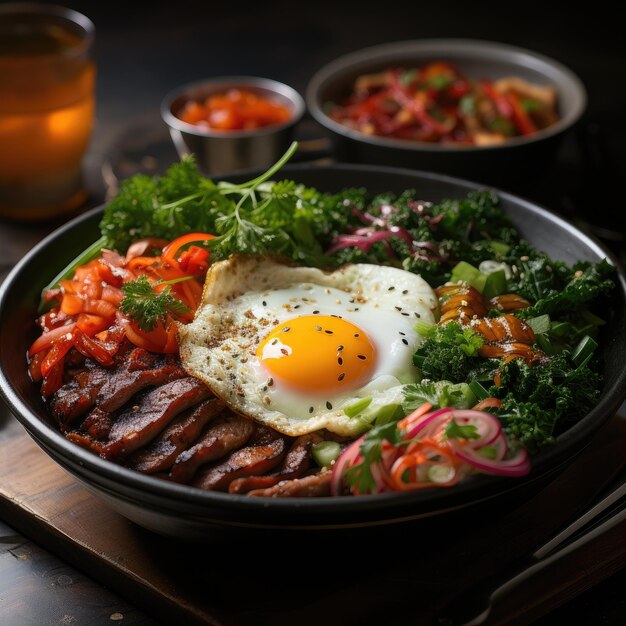 Delizioso bibimbap coreano