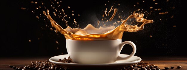 delizioso caffè in una tazza splashAI AI generativa