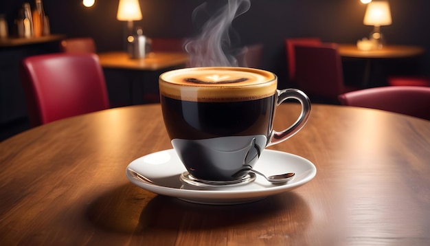 Delizioso caffè nero caldo