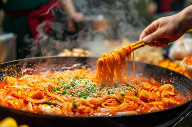 Delizioso cibo cinese fatto a mano chaumin chowmein