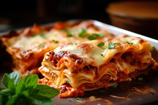 Delizioso cibo da forno per lasagne