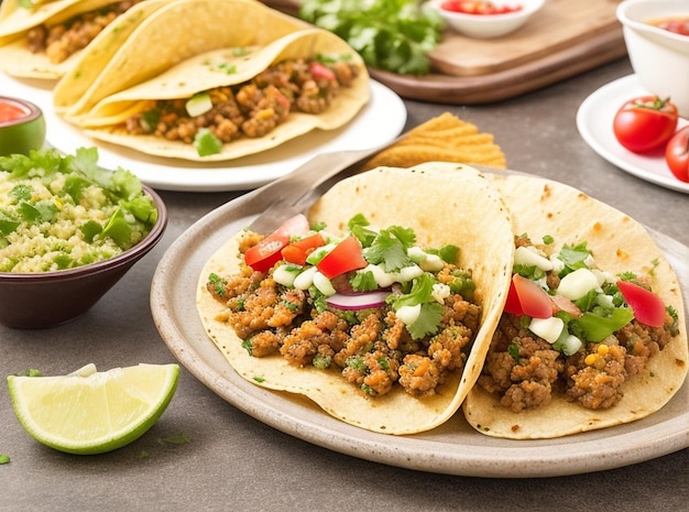 delizioso cibo messicano con tacos