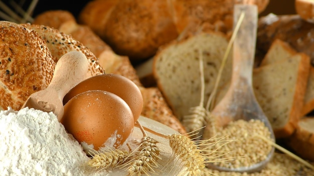 Delizioso concetto di cibo pane fresco