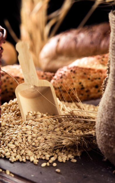 Delizioso concetto di cibo pane fresco