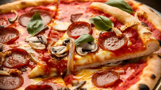 Delizioso concetto di pizza con spazio per le copie