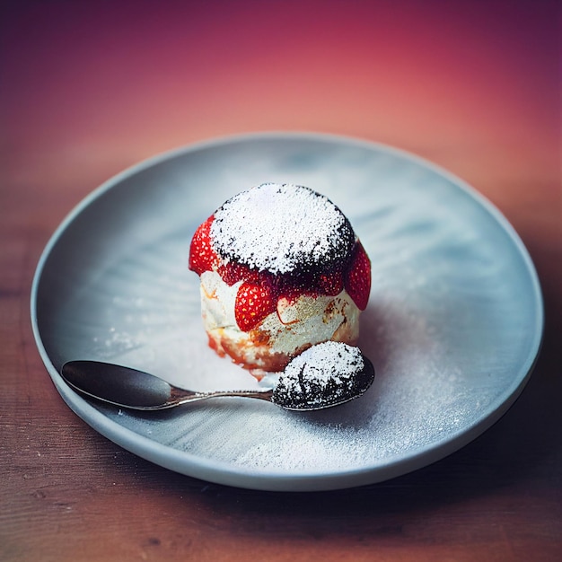 delizioso dessert soufflé di fragole seeet gourmet