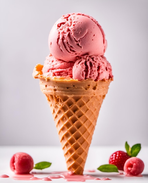 Delizioso e appetitoso gelato in cono