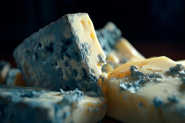 Delizioso formaggio con muffa Muffa nobile Bru cheese AI generato