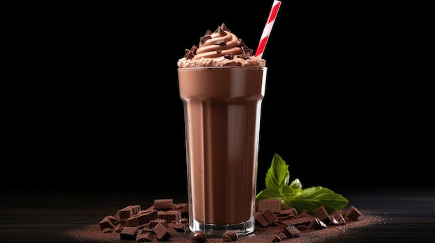 delizioso frappè al cioccolato isolato