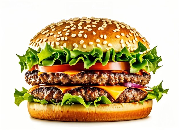 delizioso hamburger con sfondo bianco e nero