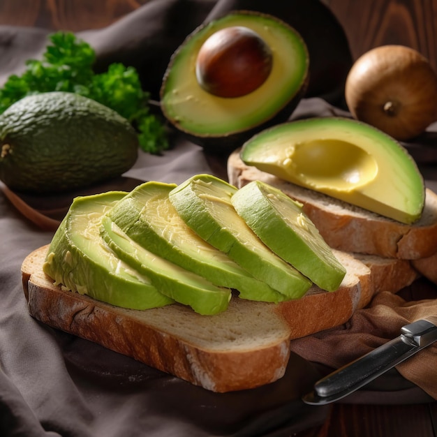 Delizioso pane con avocado.