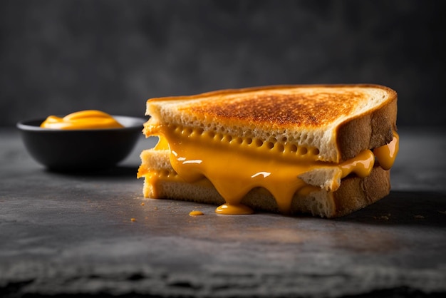 Delizioso panino al formaggio alla griglia su un piatto