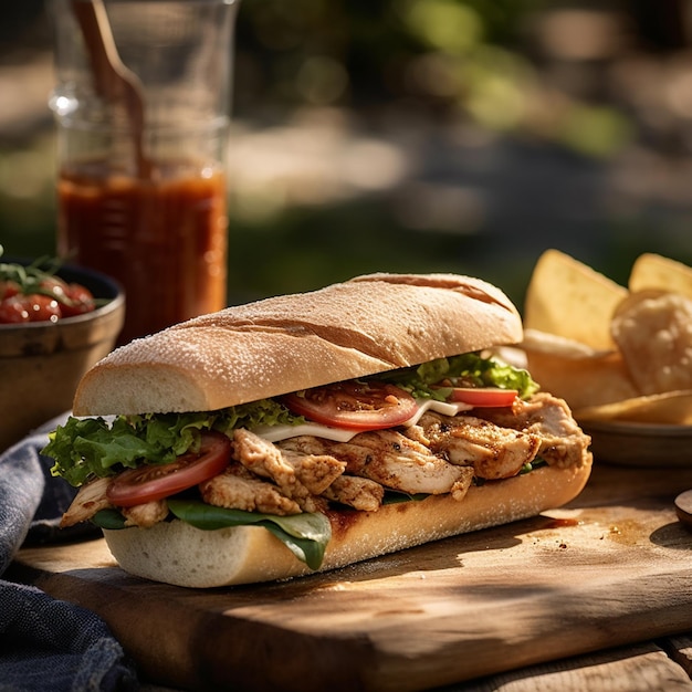 delizioso panino con buon cibo