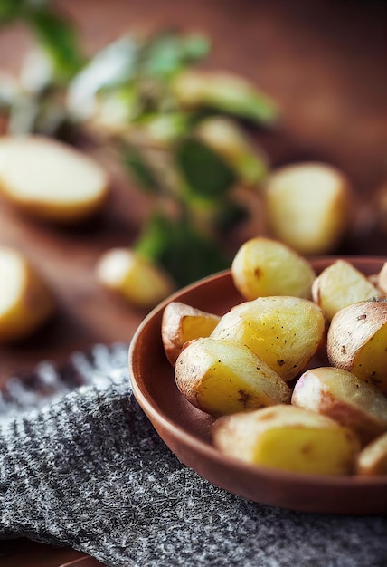 Delizioso pasto di patate 3d illustrato