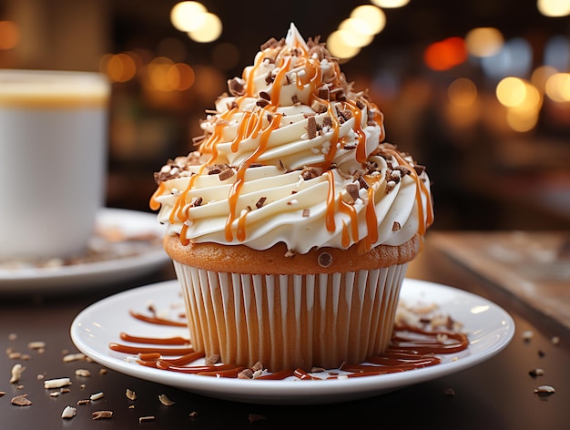 Delizioso piacere Primo piano ultrarealistico di un delizioso cupcake