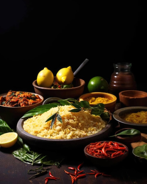 Delizioso piatto di cibo brasiliano Acaraj con sfondo scuro in studio