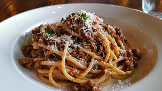 Delizioso piatto spaghetti bolognese