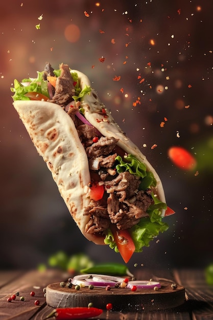 delizioso shawarma kebab fast food IA generativa