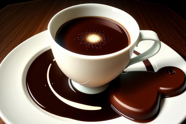 Delizioso spuntino pomeridiano con caffè e cioccolato