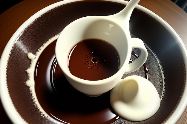 Delizioso spuntino pomeridiano con caffè e cioccolato
