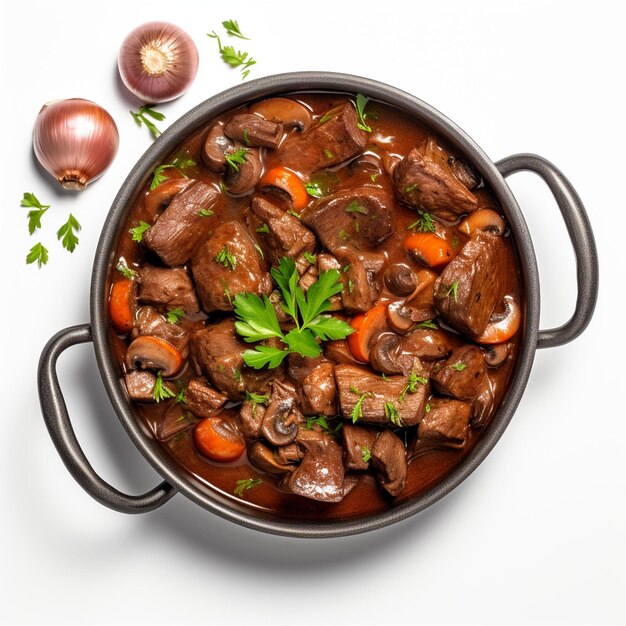 Delizioso stufato di manzo Bourguignon