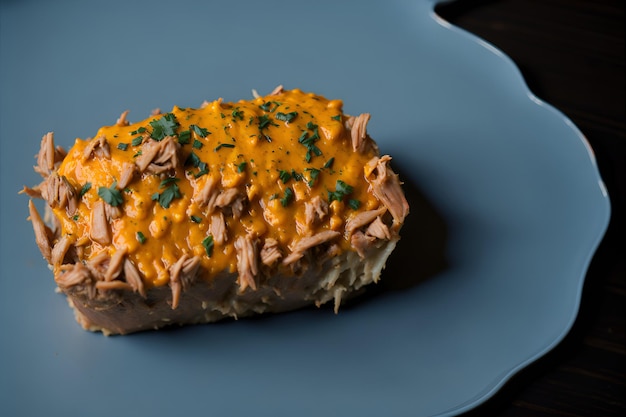 Delizioso tortino di pollo noto come empadao Brasileiro con una crosta dorata e un succoso ripieno Generato da AI