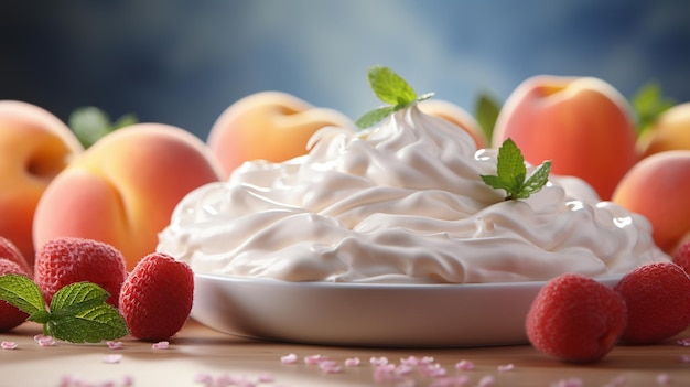 delizioso yogurt e marmellata di pesche sul tavolo