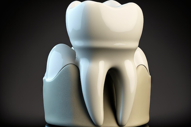 Dente che è stato preparato per una corona dentale di precisione medica