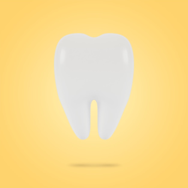 Dente. Il concetto di esame dentale dei denti, salute e igiene dentale. illustrazione 3D.