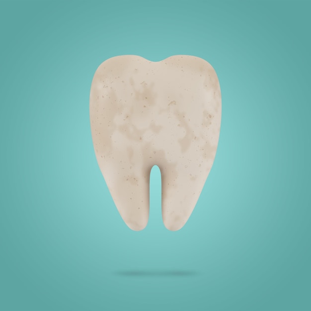 Dente malato. Il concetto di esame dentale dei denti, salute e igiene dentale. illustrazione 3D.