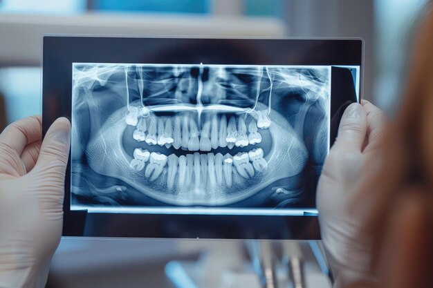 dentista che fa una radiografia