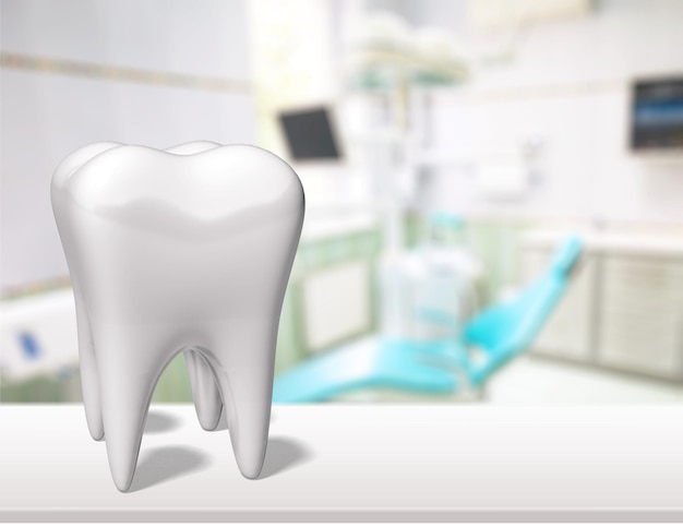 Dentista denti umani spazzolino igiene dentale bianco isolato forma tridimensionale