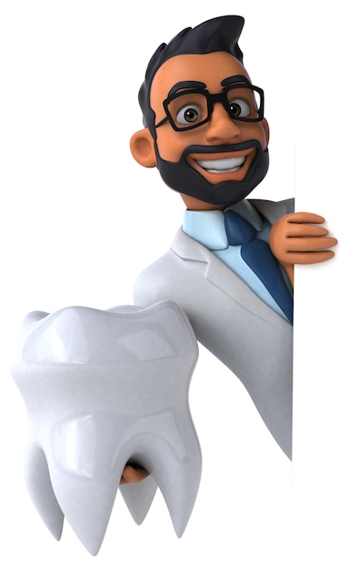 Dentista indiano divertente del fumetto 3D