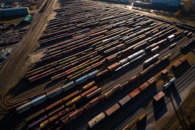 Deposito trasporto ferroviario Logistica ferroviaria container AI generativa