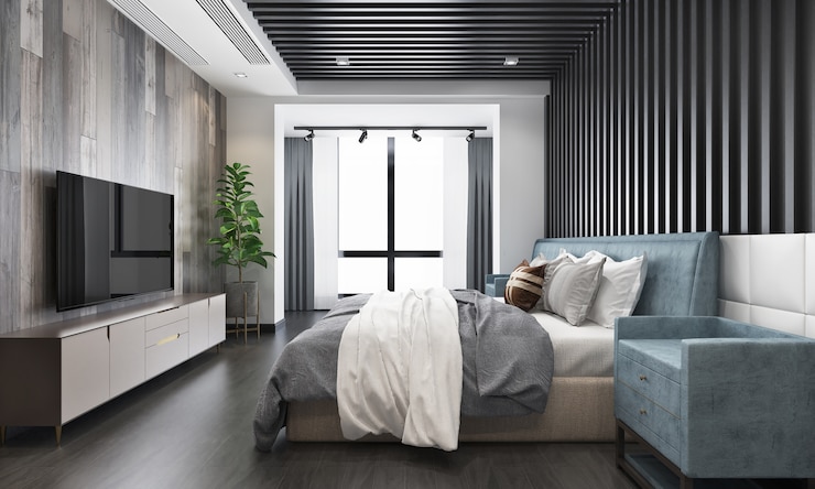 Photo desain interior kamar tidur modern