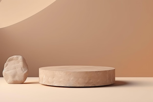 Desert Oasis Un podio di pietra minimalista per il modello e la dimostrazione di prodotti di bellezza