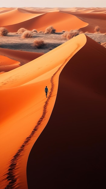 deserto di dune di sabbia con un albero