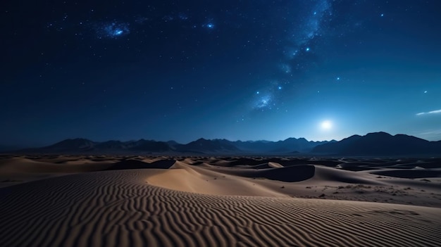 Deserto e notte stellata Illustrazione AI GenerativexA