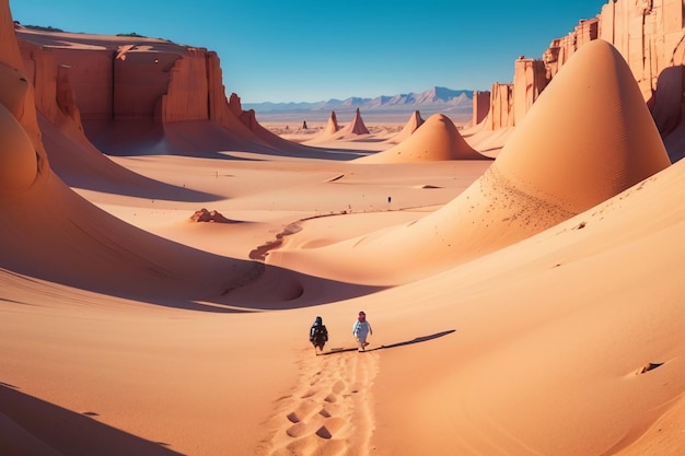 deserto gobi giallo sabbia natura paesaggio deserto carta da parati illustrazione di fama mondiale