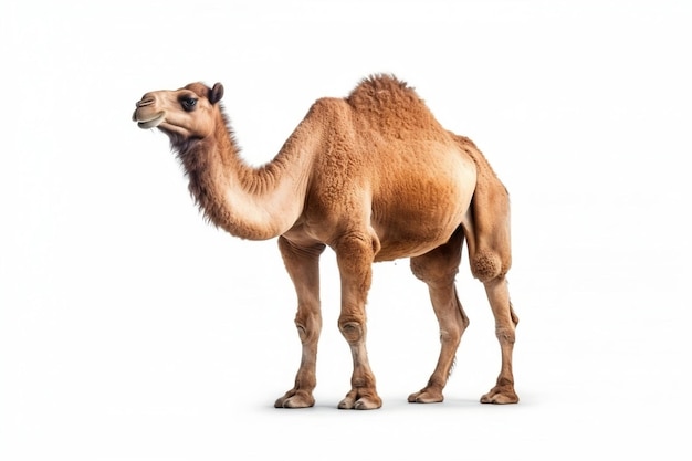 Deserto isolato trasparente del cammello marrone AI