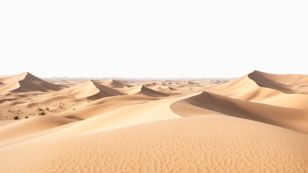 Deserto su uno sfondo bianco isolato