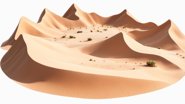 Deserto su uno sfondo bianco isolato